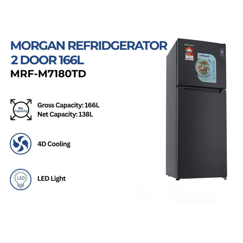 Morgan Peti Sejuk - Refrigerator 2 Door (166L) MRF-M7180TD