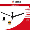 REZO Ventus 56'' Regulator Ceiling Fan AC Motor 3 Blade A3 (Matt Black)