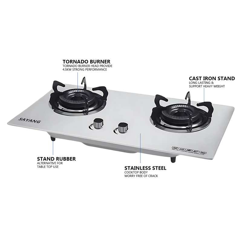SAYANG Double Burner Stainless Steel Hob ELH0594