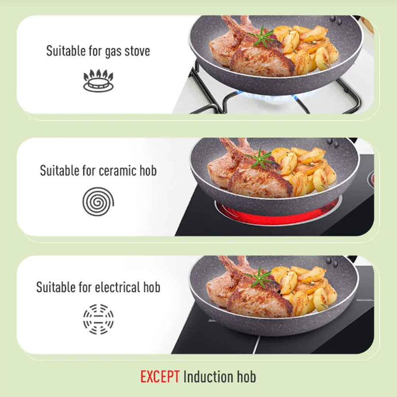 Tefal Cookware Natura Deep Frypan 26cm B22665 / 28cm B22666 / Wok 34cm With Lid B22696