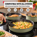 Tefal Ingenio So Delicious Cookware L825S424 L826S424 (4pc) L825S524 L826S524 (5pc) (Lichen Green/Vanilla Beige)