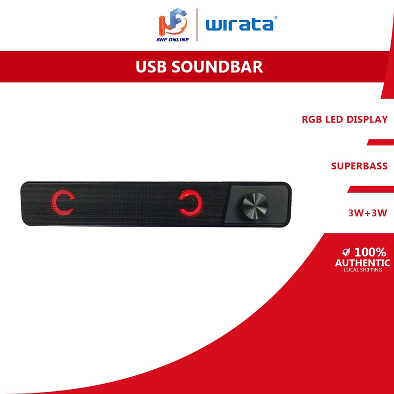 Wirata USB Soundbar RGB LED USB Console Computer SP-20