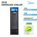 Midea Peti Sejuk Showcase 211L Glass Door MDRZ304FGG30