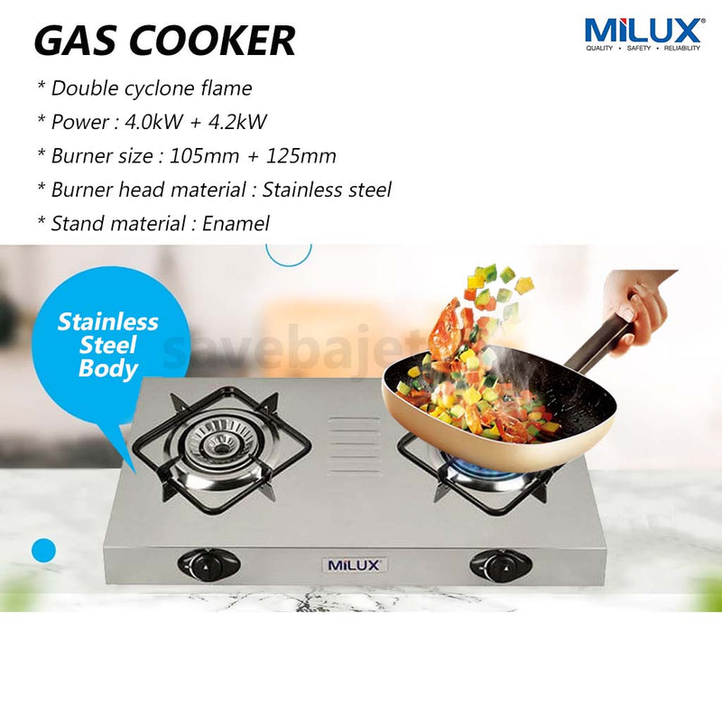 Milux Stainless Steel Gas Stove dapur gas MSS-2800