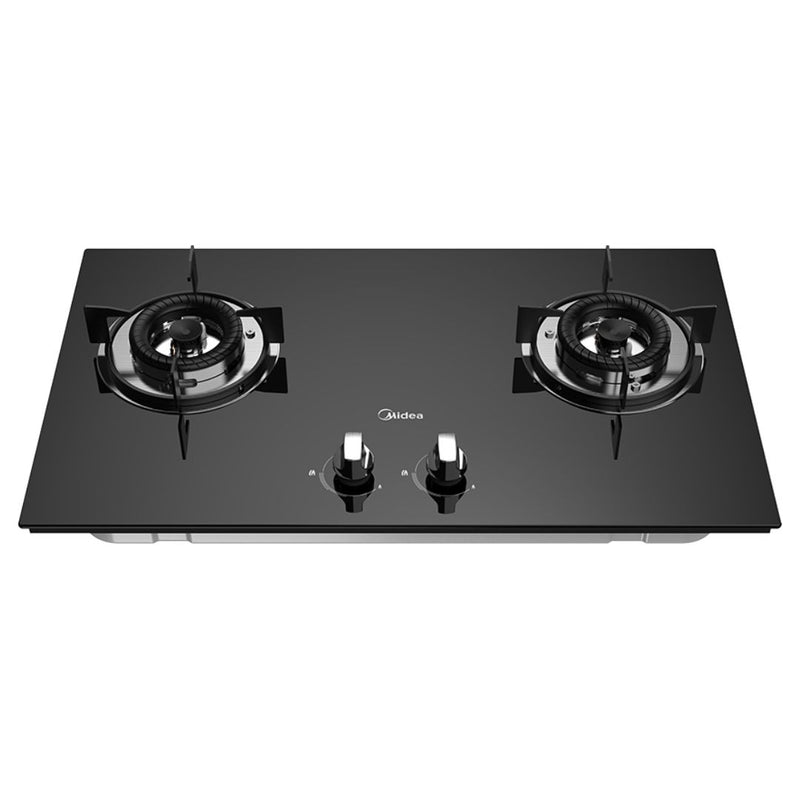 Midea Dapur Gas Tanam Built In Two Burners Glass Hob (76 cm) MGH-76Q60B MGH-2461GL