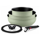 Tefal Ingenio So Delicious Cookware L825S424 L826S424 (4pc) L825S524 L826S524 (5pc) (Lichen Green/Vanilla Beige)