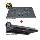 Faber Slim Hood Faberjet CLASSO 7688 + Faber Dapur Gas Tanam Built-In Cooker Hob Lavin Inox FBIH-GN752B400SSB