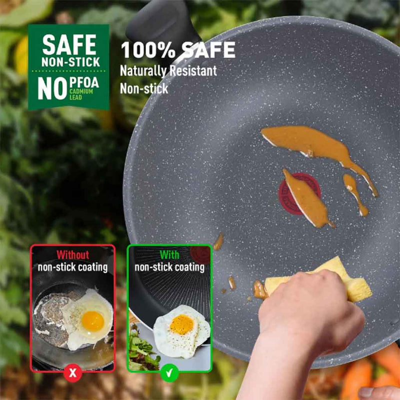 Tefal Cookware Natura Deep Frypan 26cm B22665 / 28cm B22666 / Wok 34cm With Lid B22696