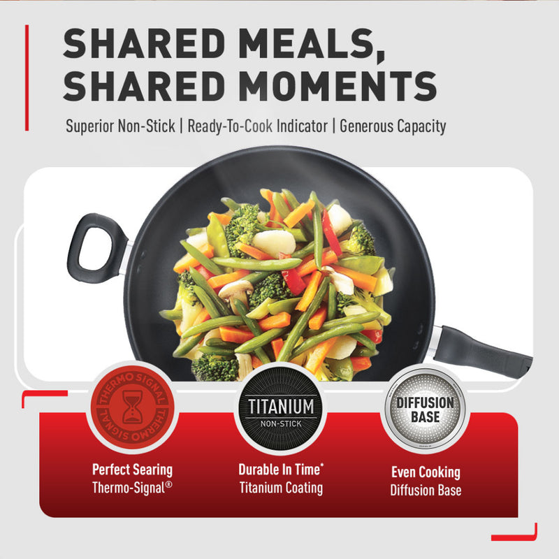 Tefal 32cm Cook Easy Wokpan Pan Non-Stick B50389 B5038995