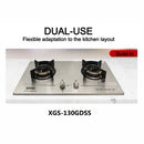 XMA Dapur Gas Tanam Tahan Karat Stainless Steel Premium Built-in Gas Hob XGS-130GDSS