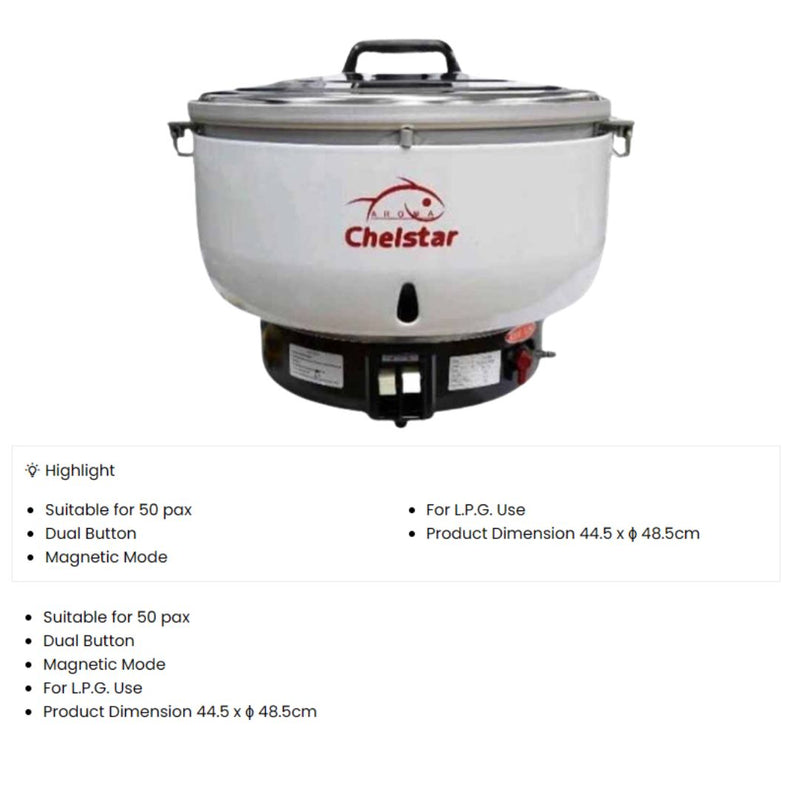 Chelstar Periuk Nasi kapasiti Besar 10L Commercial Gas Rice Cooker Stove GRC-10M