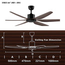 Regair Vibes 66” Ceiling Fan DC Motor Vibes 66-MBMH (Mattblack Mahogany) Vibes 66-RG (Rose Gold)