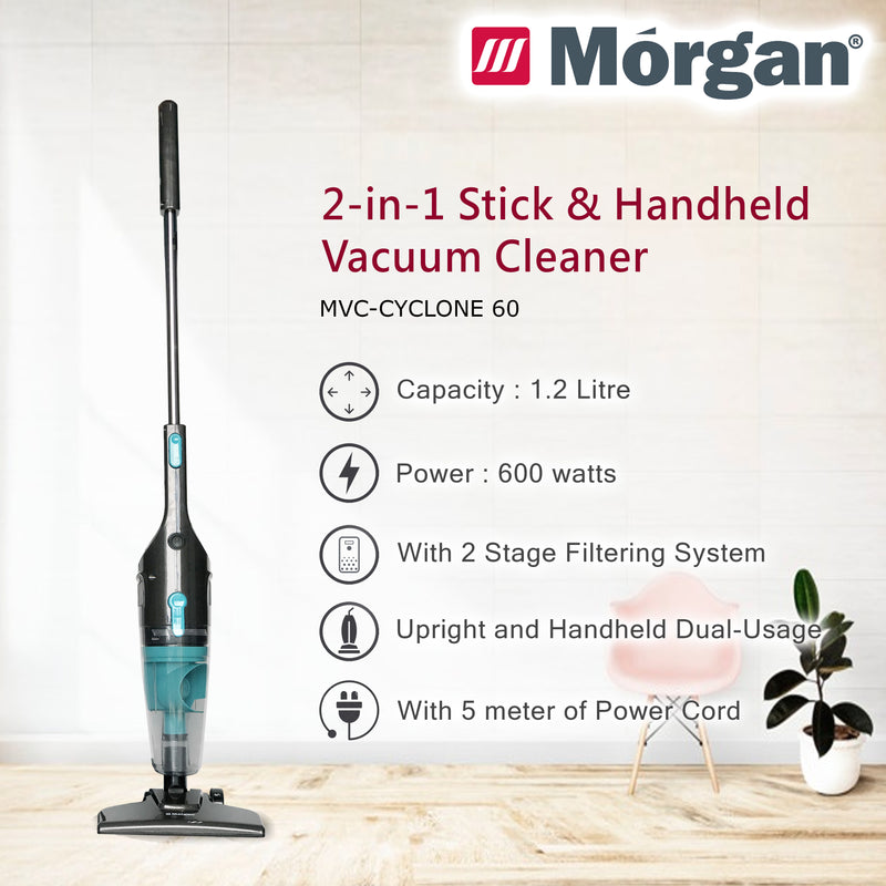 Morgan Upright Handheld Stick Vacuum (600 W) MVC-CYCLONE60