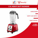 Butterfly 2.5L Mesin Pengisar Makanan Komersial Commercial Heavy Duty Food Blender (Red) B-591