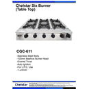Chelstar Dapur Gas 6 Pembakar Stainless Steel 6 Burner Table Top Gas Stove CGC-611