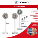 Khind Kipas Berdiri (9'') Stand Air Circulator AC9501SA (Light Green / Light Brown / Cloud Dancer )