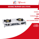 Butterfly Dapur Gas 2 Pembakar Stainless Steel Double Gas Stove BGC-628
