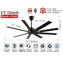 Regair UT Kipas Siling Ceiling Fan UT62 UT62-MB (62" ) UT72 UT72-MB (72") UT84 UT84-MB (84") (Matt Black)