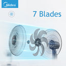 Midea Kipas Dinding 16" Wall Fan 7 Blade Kipas Dinding MF-16FW23M