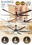 Elmark 72’’ Kipas Siling 6 Blade DC Motor Ceiling Fan ELMARK 726B