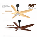 Elmark Kipas Siling - Ceiling Fan DC Motor With Remote Control (56") FANPIKO (MBK+PINE / MBK+MC)