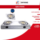 SAYANG Dapur Gas S/S 8 Jets Double Burners Gas Stove ELH0746