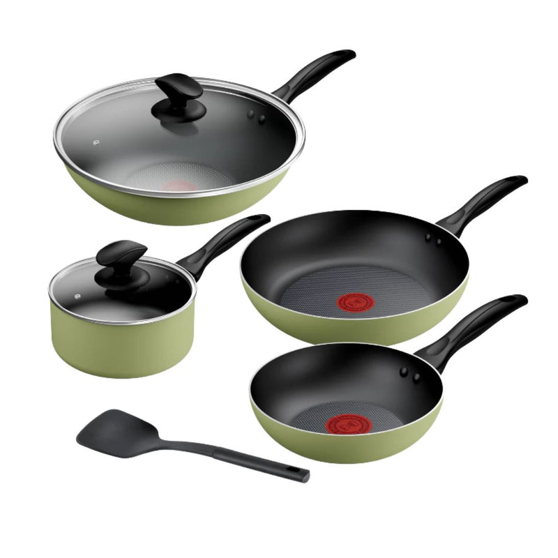 Tefal Set Kuali 7 PCS - Quickchef Cookware Set Moringa Green B957S795 B957S7