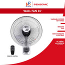 Pensonic Kipas Dinding 16" Wall Fan With Remote Control PWF-4801R