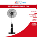 Midea Kipas Berdiri Boleh Cas 5 Blades 18" Rechargeable Stand Fan MFS180D0BPK
