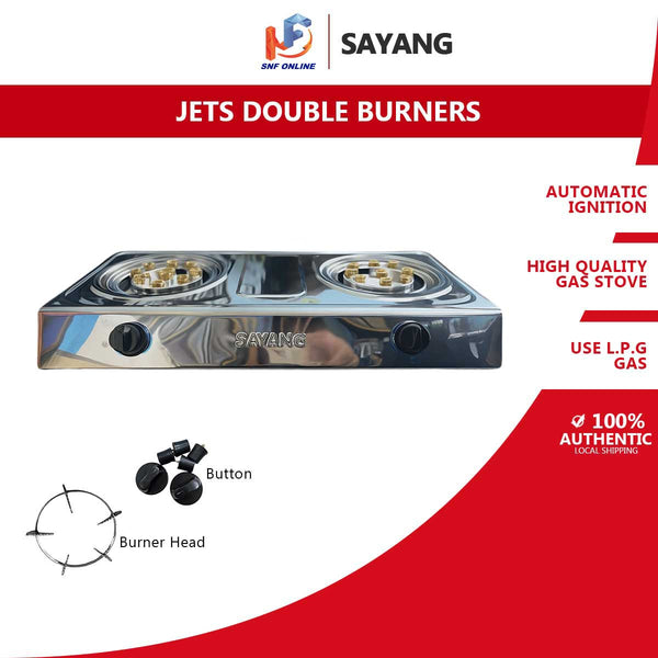 SAYANG Dapur Gas S/S 8 Jets Double Burners Gas Stove ELH0746
