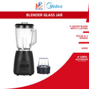 Midea Pengisar 1.5L Glass Jar Blender (600W) MBL600B0BGK