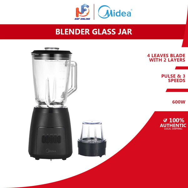 Midea Pengisar 1.5L Glass Jar Blender (600W) MBL600B0BGK