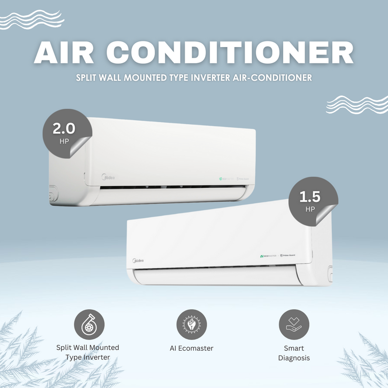 Midea 1.5HP Split Wall Mounted Type Inverter Air-Conditioner MSCE-13CRFN8 (FULL SET)