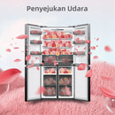 CHiQ Peti Sejuk 4 Pintu Refrigerator 4 Door Glass Bespoke Fridge Inverter (628L) CCD628NG-GWH CCD628NG-GBP