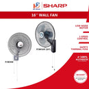 Sharp Kipas Dinding - 16” Wall Fan (Pull String) PJW400 PJW169 (GY)
