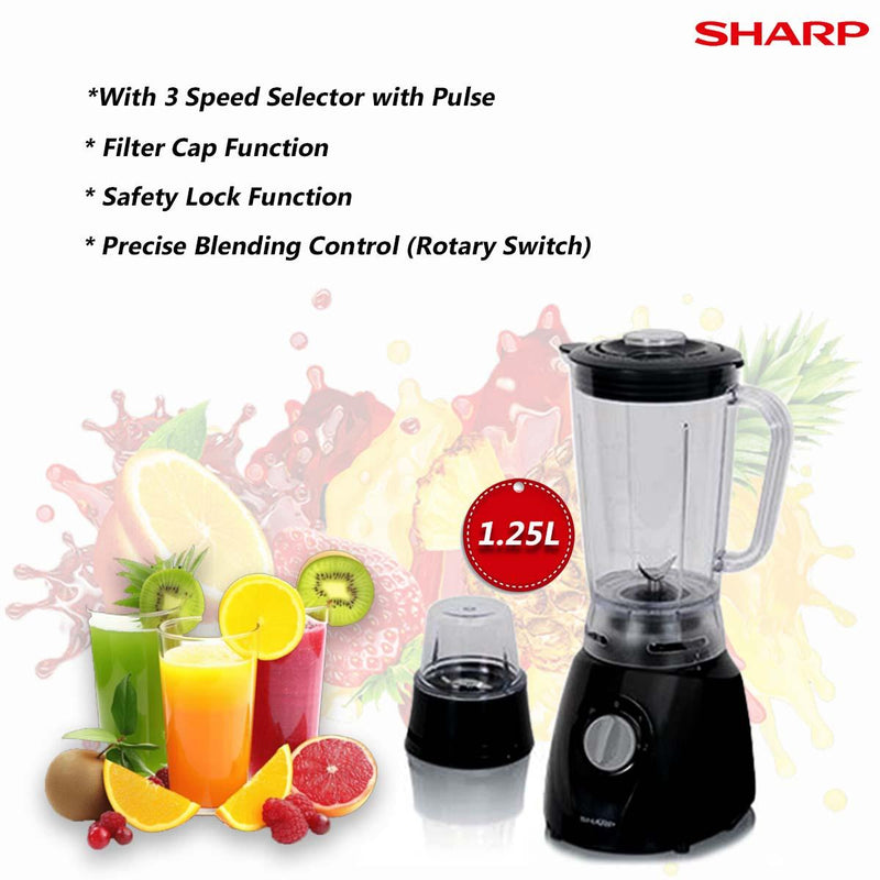 Sharp 1.25L Blender With Dry Mill EM131BK