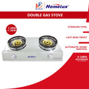 Homelux Dapur Gas 2 Tungku (LPG) Double Burner Commercial Stainless Steel High Power HSC-SJF13K