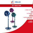 Milux 10'' Kipas Berdiri Gale Fan (Green / Blue / Velvet) MGF-10