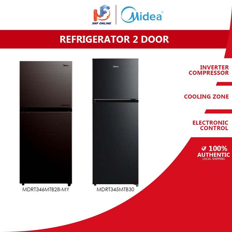 Midea Peti Sejuk 2 Pintu - 280L 2 Door Refrigerator MDRT345MTB30 MDRT346MTB28-MY
