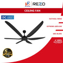 Rezo Kipas Siling 65'' Ceiling Fan 6 Blade DC Motor With Remote Control AIRLY666