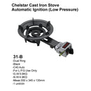 Chelstar Dapur Gas Tungku Besi Auto Cast Iron Gas Stove 21-B 31-B
