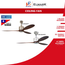 Elmark 52'' Ceiling Fan DC Motor With Remot Control HS2011-AB(WALNUT) HS2011-CH(WALNUT)