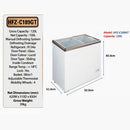 Hitec Peti Sejuk Beku 120L Glass Top Chest Freezer HFZ-C189GT