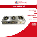 Butterfly Dapur Gas 3 Tungku - 3 Burner Gas Cooker (HPG) B-303H