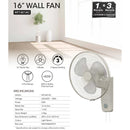 Khind Kipas Dinding - Wall Fan (16") WF-1602SE WF1602SE WF1601AC