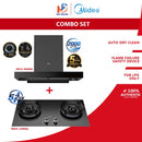 Midea Chimney Hood Touch control MCH-90M86 + Midea 2 Burner Built-In Glass Gas Cooker Hob with 5.8kW MGH-2280GL-MGH-2280GL (COMBO SET)