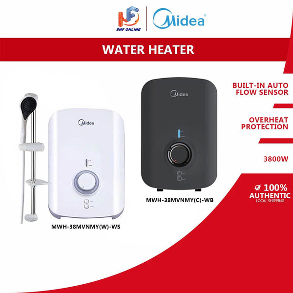 Midea Pemanas Air Tanpa Pump Water Heater Non Pump MWH-38Q-WH MWH-38Q-GY MWH-38MVNMY(W)-WS MWH-38MVNMY(C)-WB