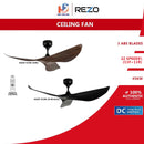 REZO Kipas Siling Ceiling Fan 3 Blade KAZE 52/3B (Dark Wood / Matt Black)