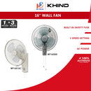 Khind Kipas Dinding - Wall Fan (16") WF-1602SE WF1602SE WF1601AC