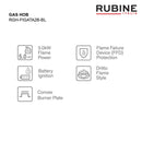 Rubine 2 Burner Glass Hob Built In Gas Cooker RGH-BRAVA X-2B-BL / RGH-VERRA2B-SK / RGH-FIGATA2B-BL